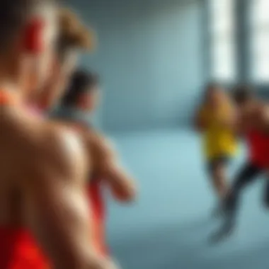 Group of athletes engaging in a collaborative workout